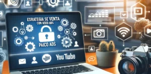 Ordenador que muestra estrategias de venta efectivas con Video Ads para PYMES en un entorno de oficina